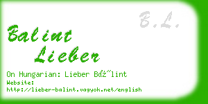 balint lieber business card